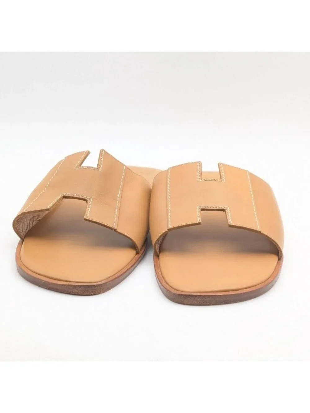 Hermes Kevlar Sandals H Flat Leather Beige
